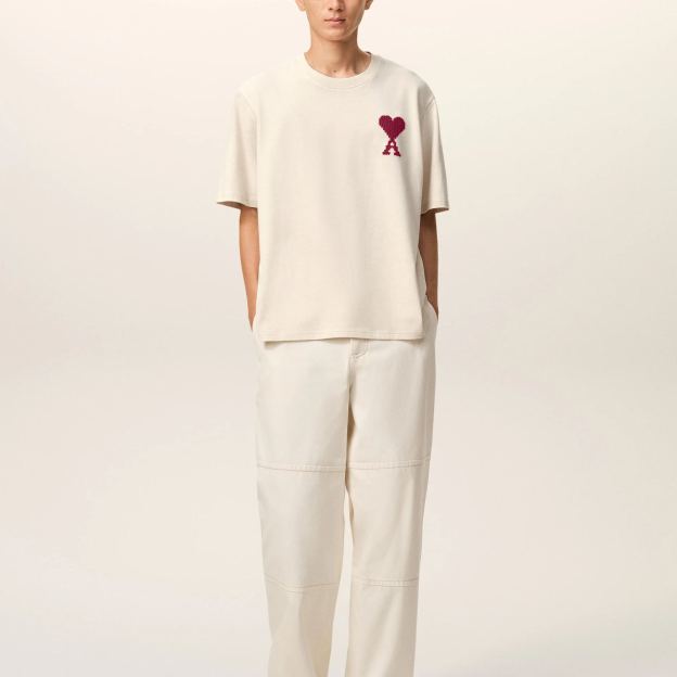 [Copy]ホワイトコットン Ami Paris プリントTシャツ