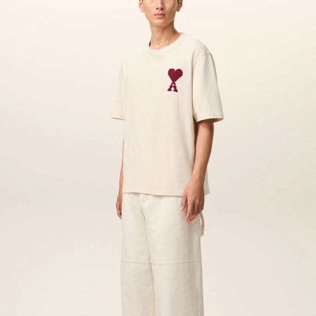 [Copy]ホワイトコットン Ami Paris プリントTシャツ