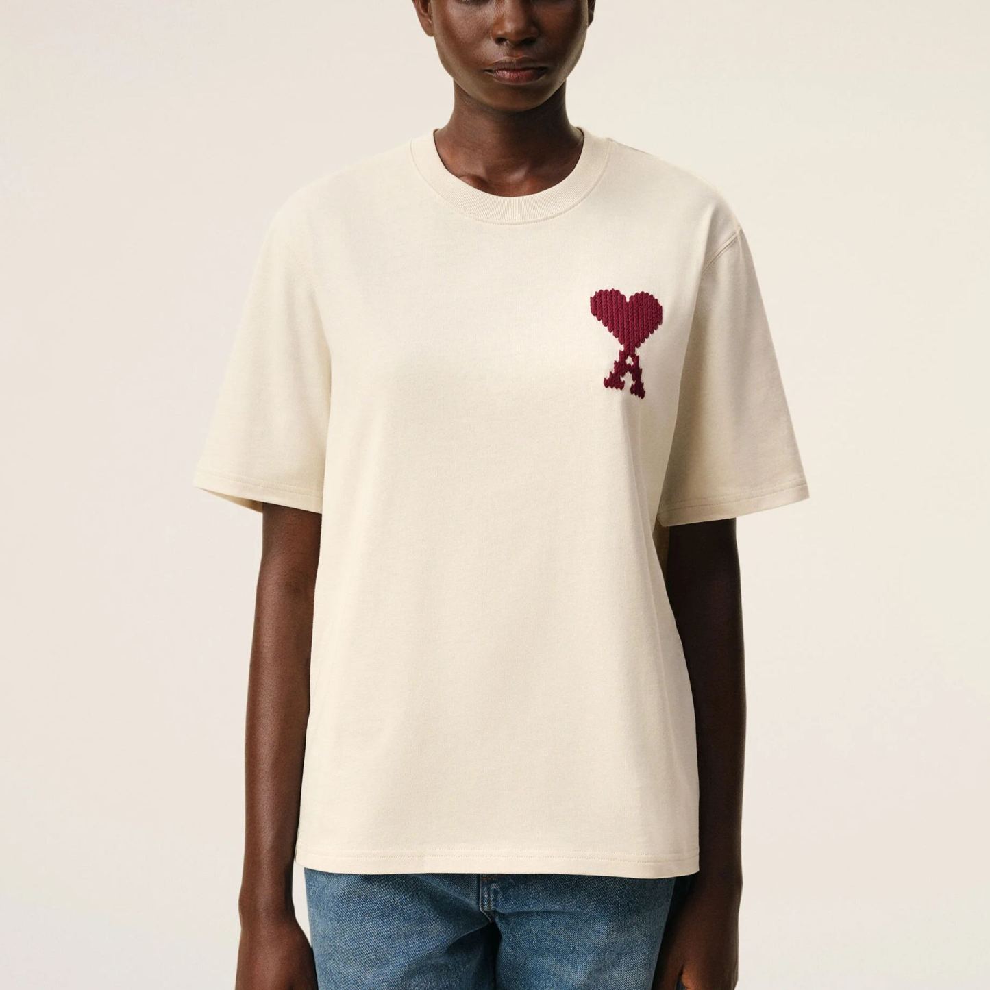 [Copy]ホワイトコットン Ami Paris プリントTシャツ