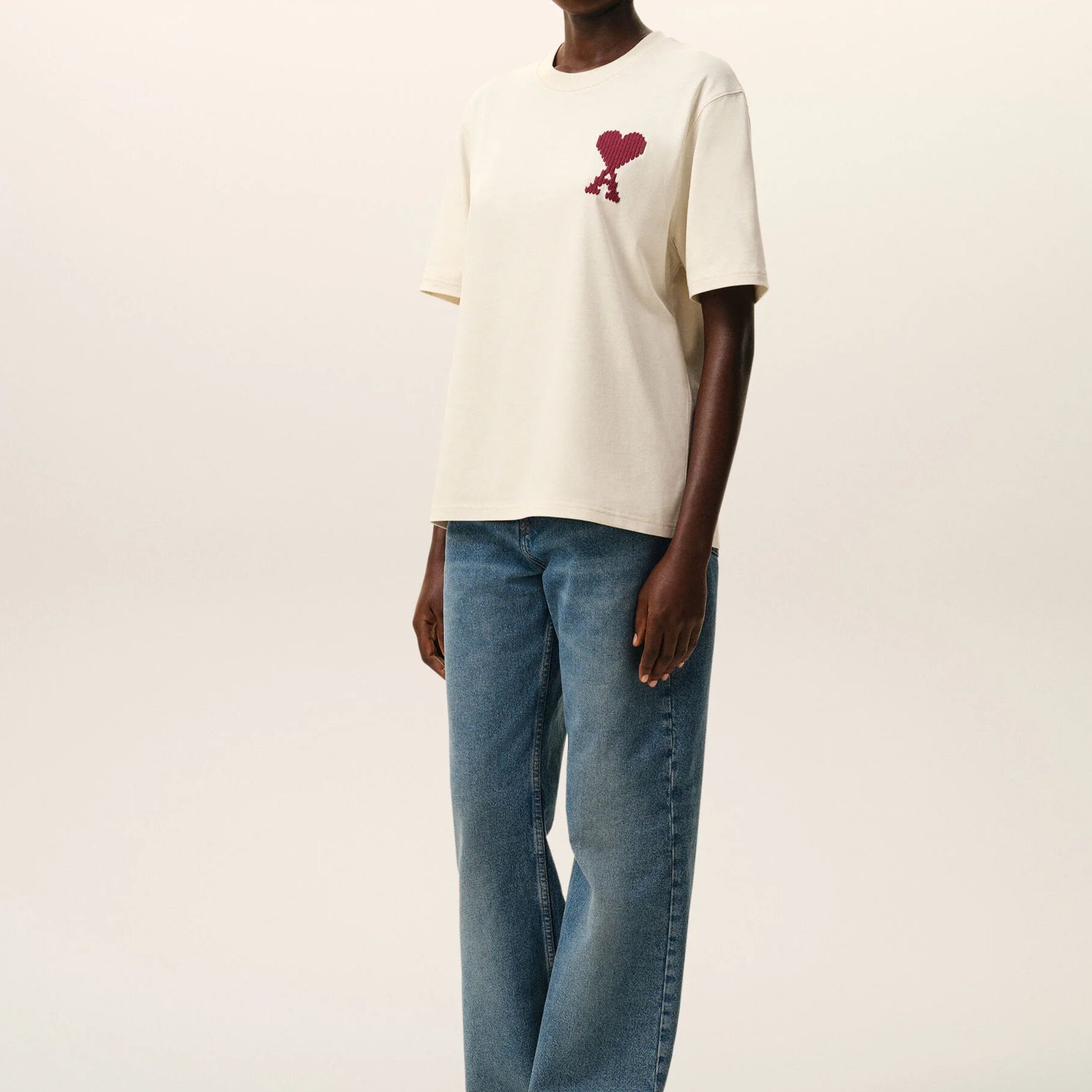 [Copy]ホワイトコットン Ami Paris プリントTシャツ