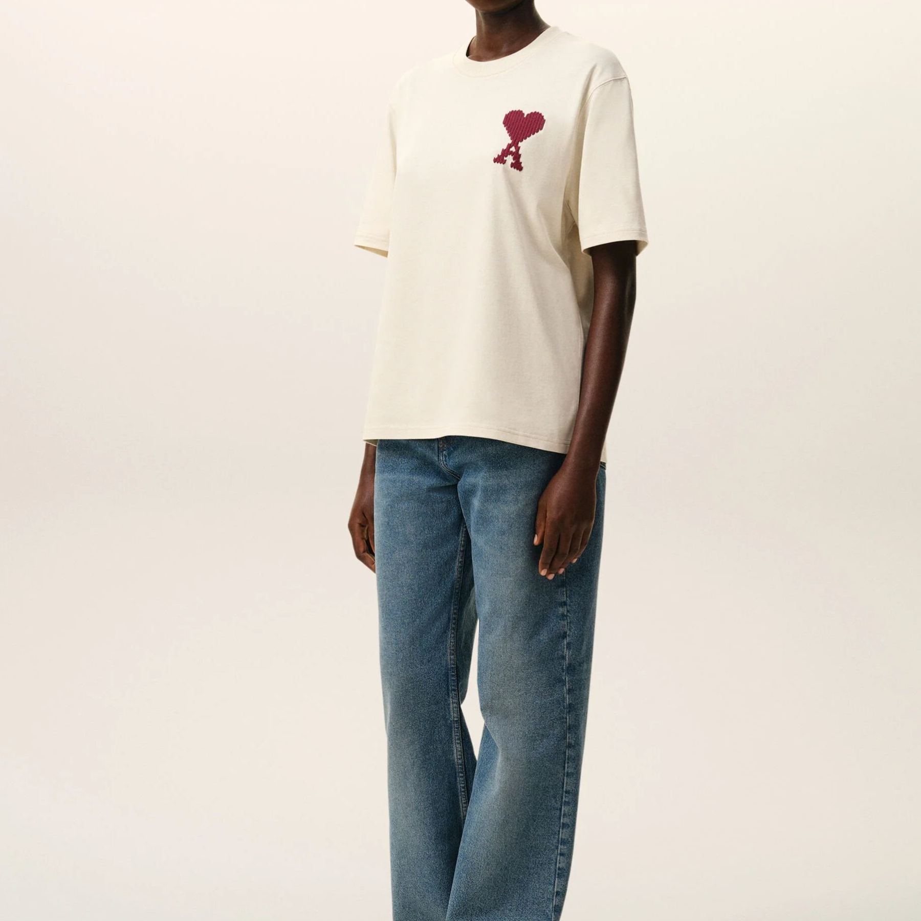 [Copy]ホワイトコットン Ami Paris プリントTシャツ