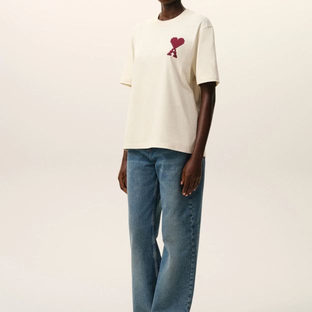 [Copy]ホワイトコットン Ami Paris プリントTシャツ