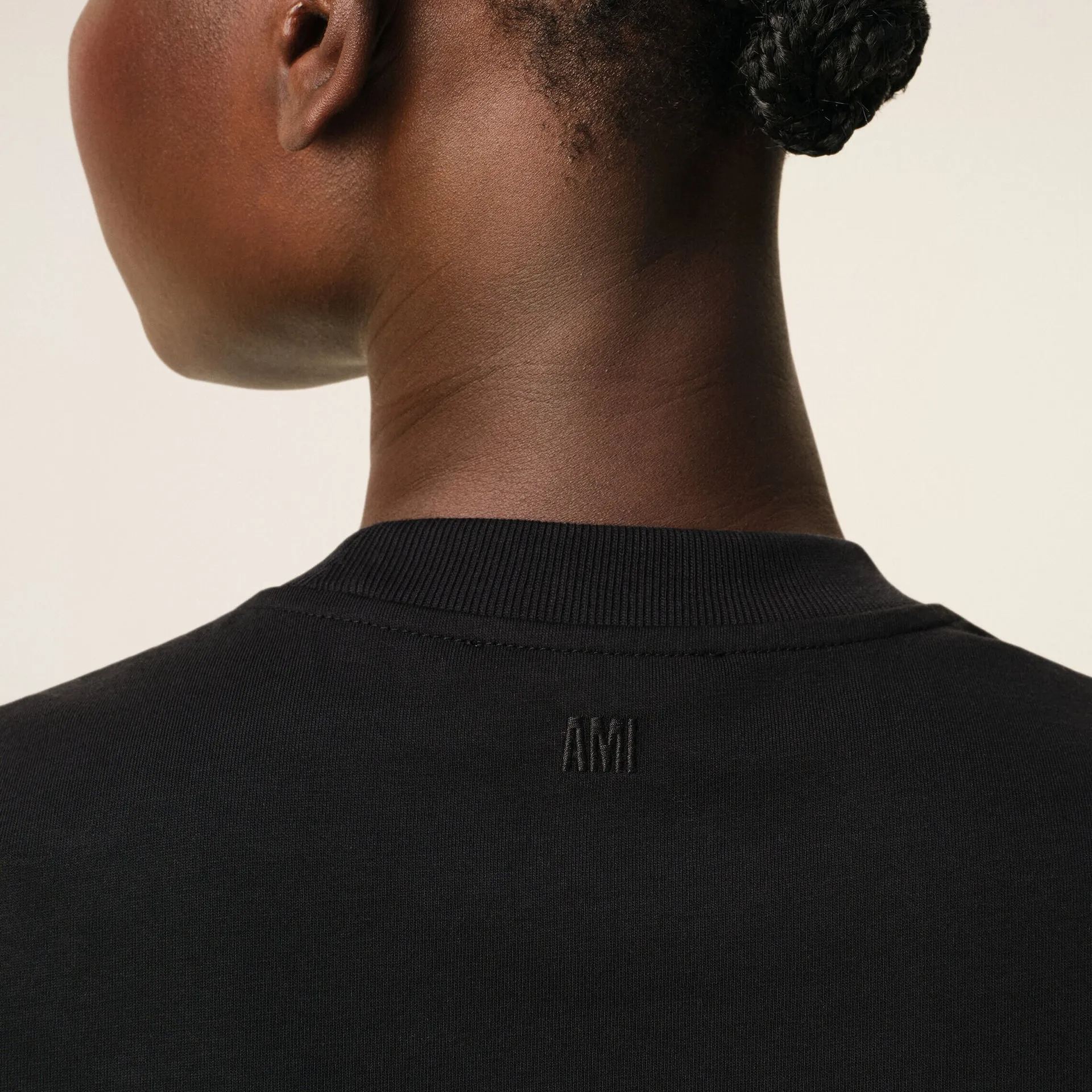 ブラック コットン Ami De Coeur クロップド Tシャツ