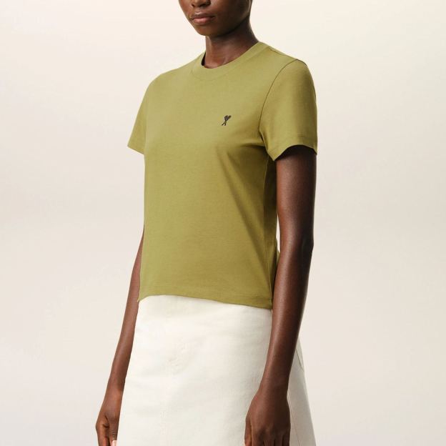 グリーン コットン Ami De Coeur クロップド Tシャツ