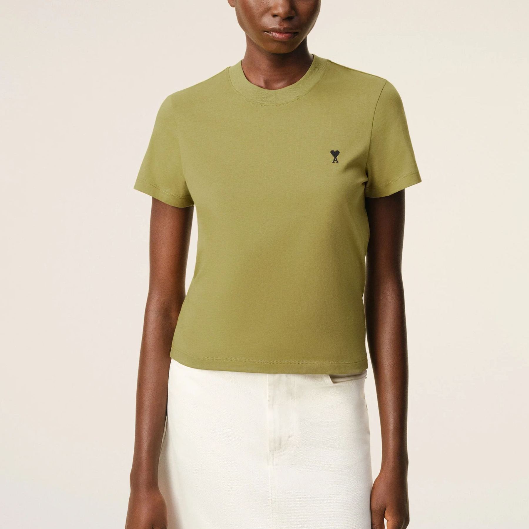 グリーン コットン Ami De Coeur クロップド Tシャツ