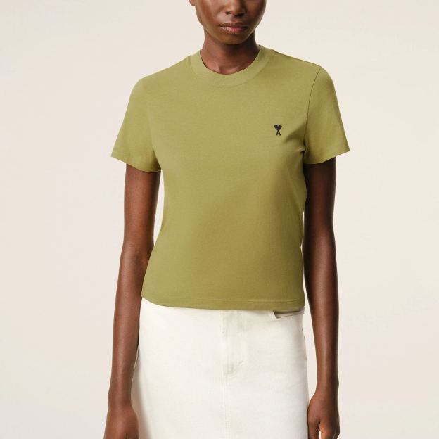 グリーン コットン Ami De Coeur クロップド Tシャツ