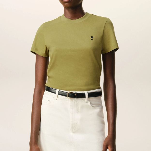 グリーン コットン Ami De Coeur クロップド Tシャツ