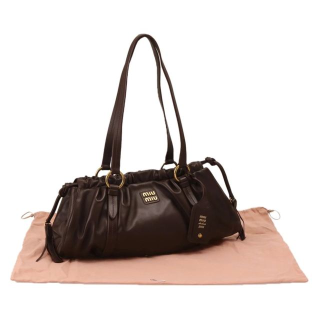 ミュウミュウ／MIUMIU "ジョワ ナッパレザー バッグ" ショルダーバッグ(ブラウン) 5BG289 NAPPA (2CSW V-MOO) RADICA