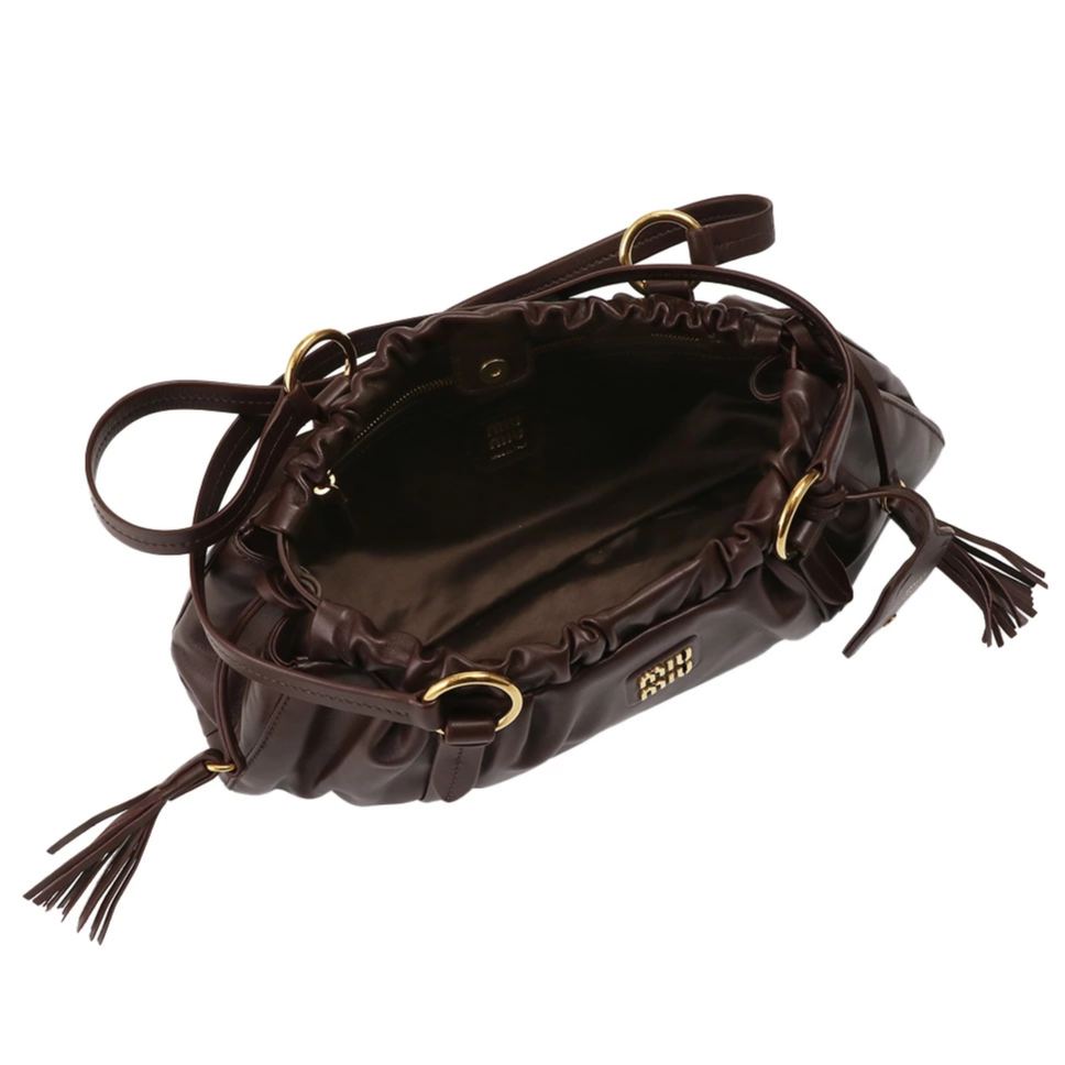 ミュウミュウ／MIUMIU "ジョワ ナッパレザー バッグ" ショルダーバッグ(ブラウン) 5BG289 NAPPA (2CSW V-MOO) RADICA