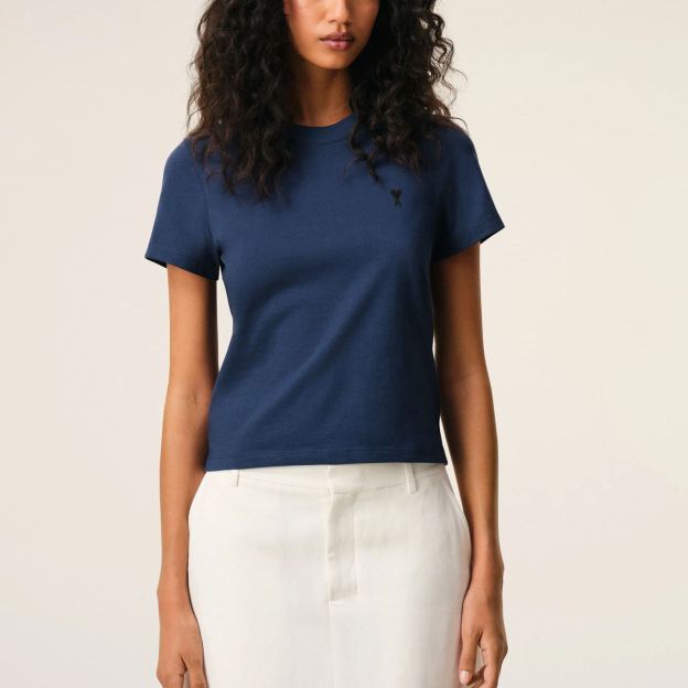 ブルーコットン Ami de Coeur クロップド Tシャツ