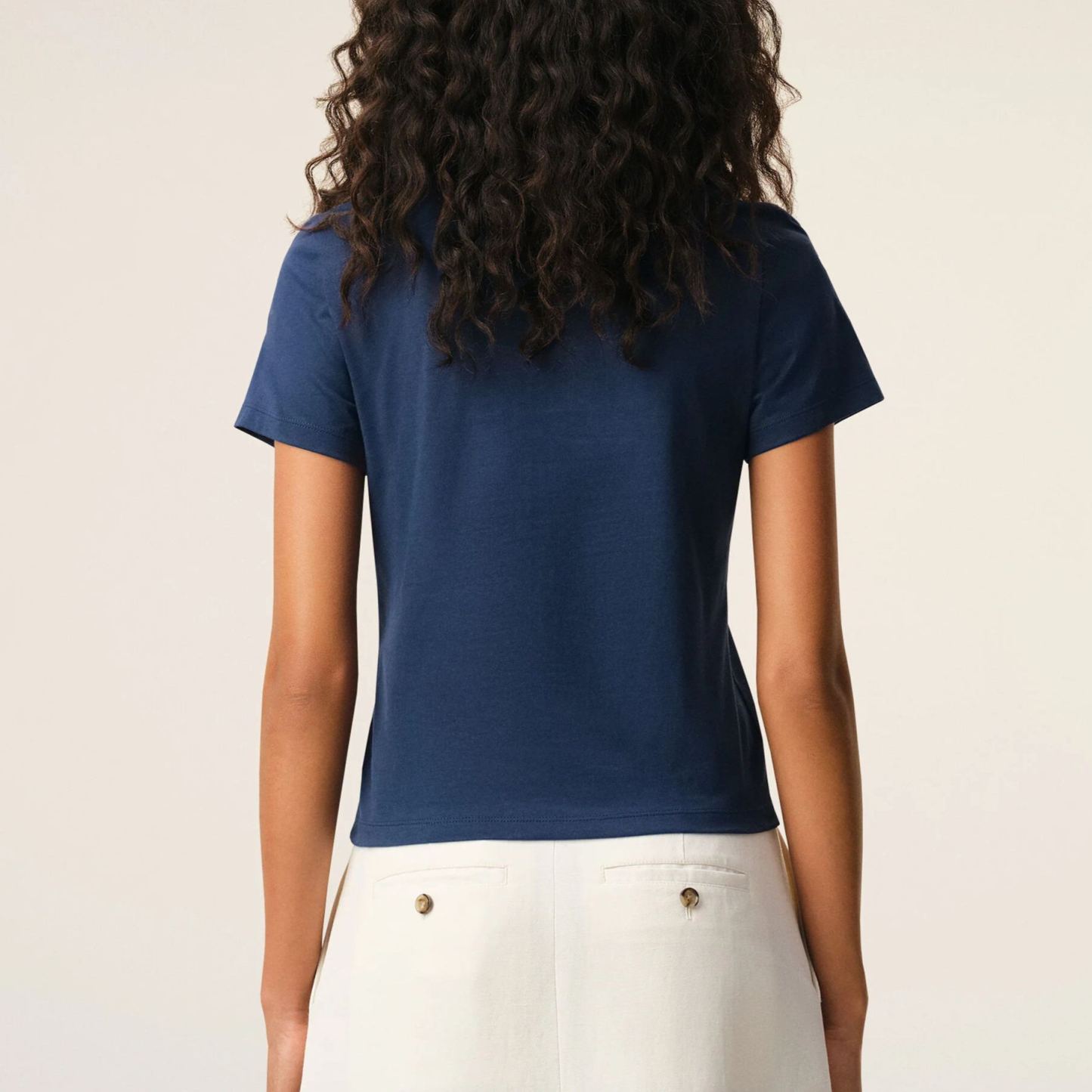 ブルーコットン Ami de Coeur クロップド Tシャツ