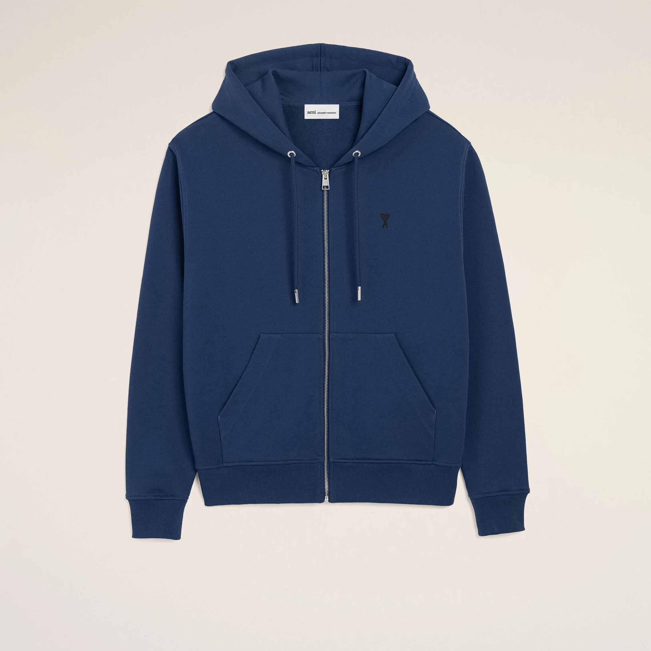 ブルー コットン Ami de Coeur ジップ パーカー