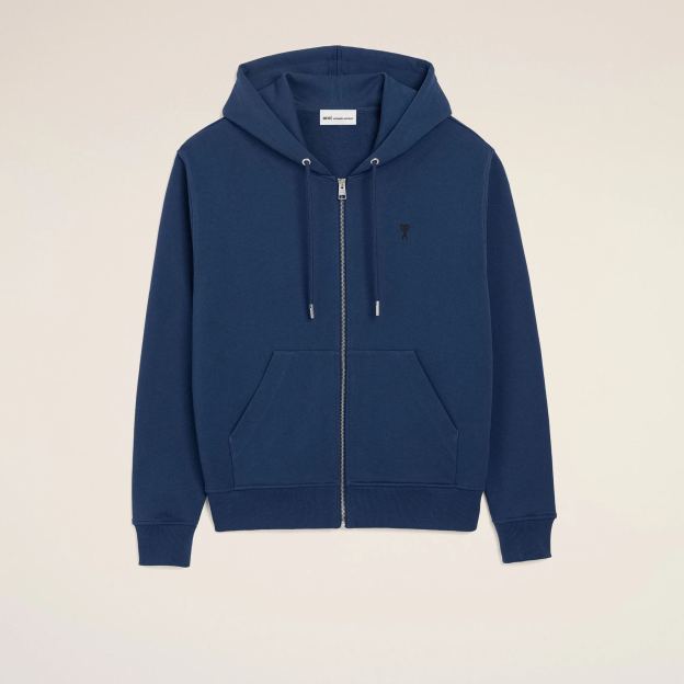 ブルー コットン Ami de Coeur ジップ パーカー