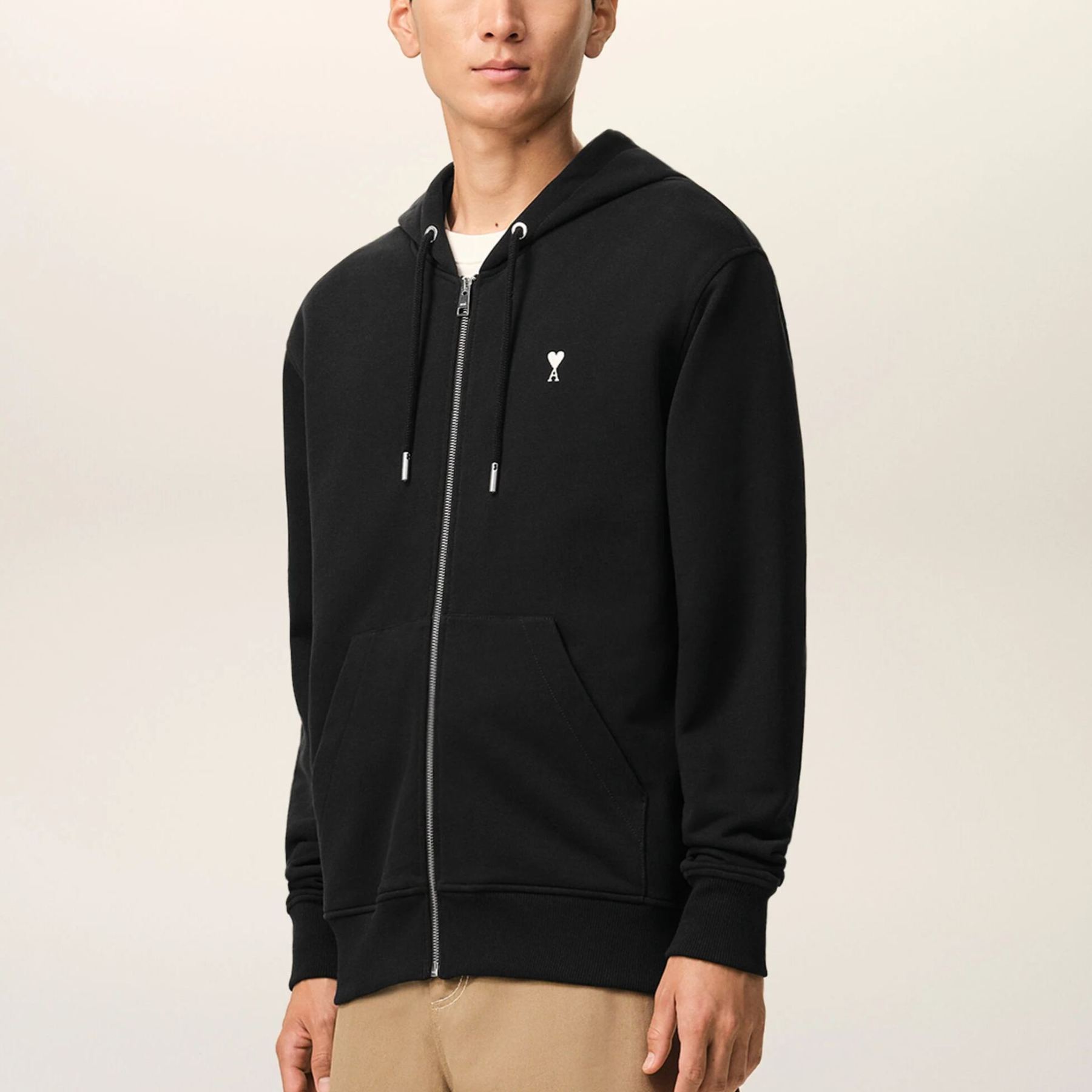 ブラックコットン Ami de Coeur ジップパーカー