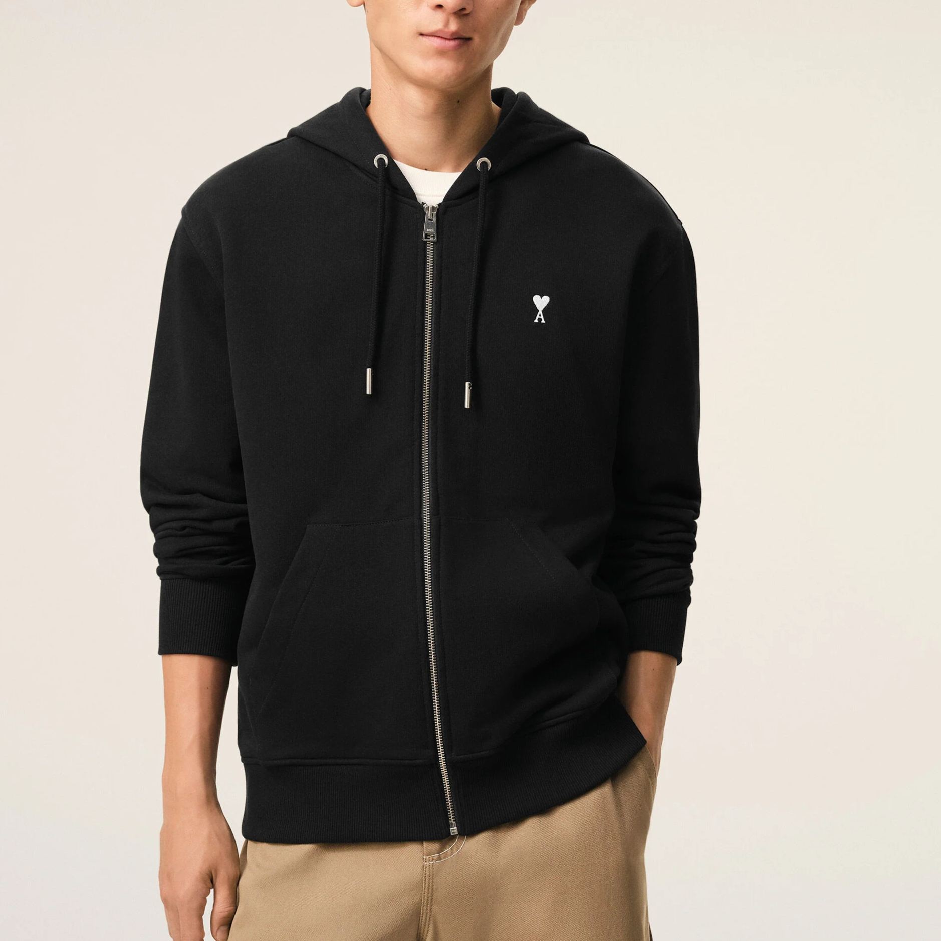ブラックコットン Ami de Coeur ジップパーカー