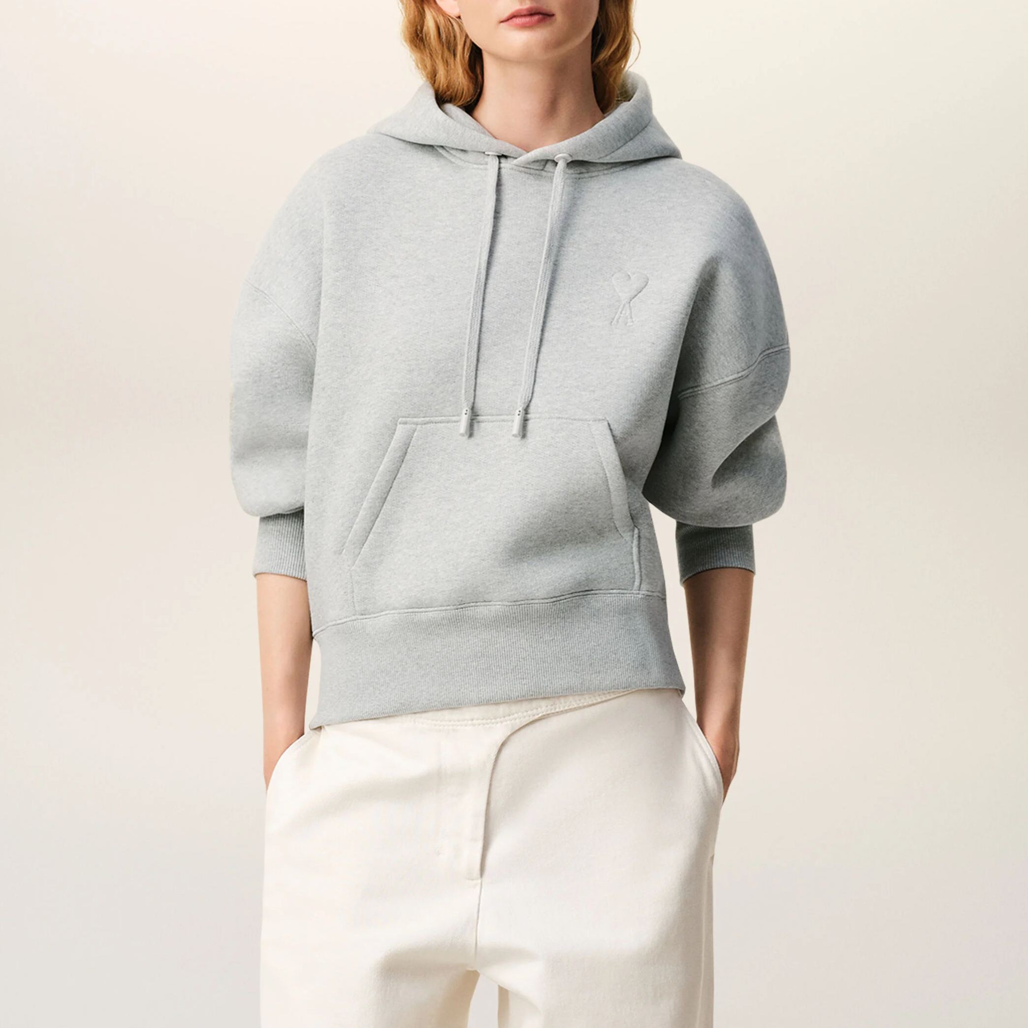 グレー コットン Ami De Coeur エンボス パーカー