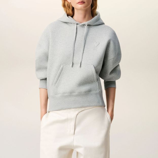 グレー コットン Ami De Coeur エンボス パーカー