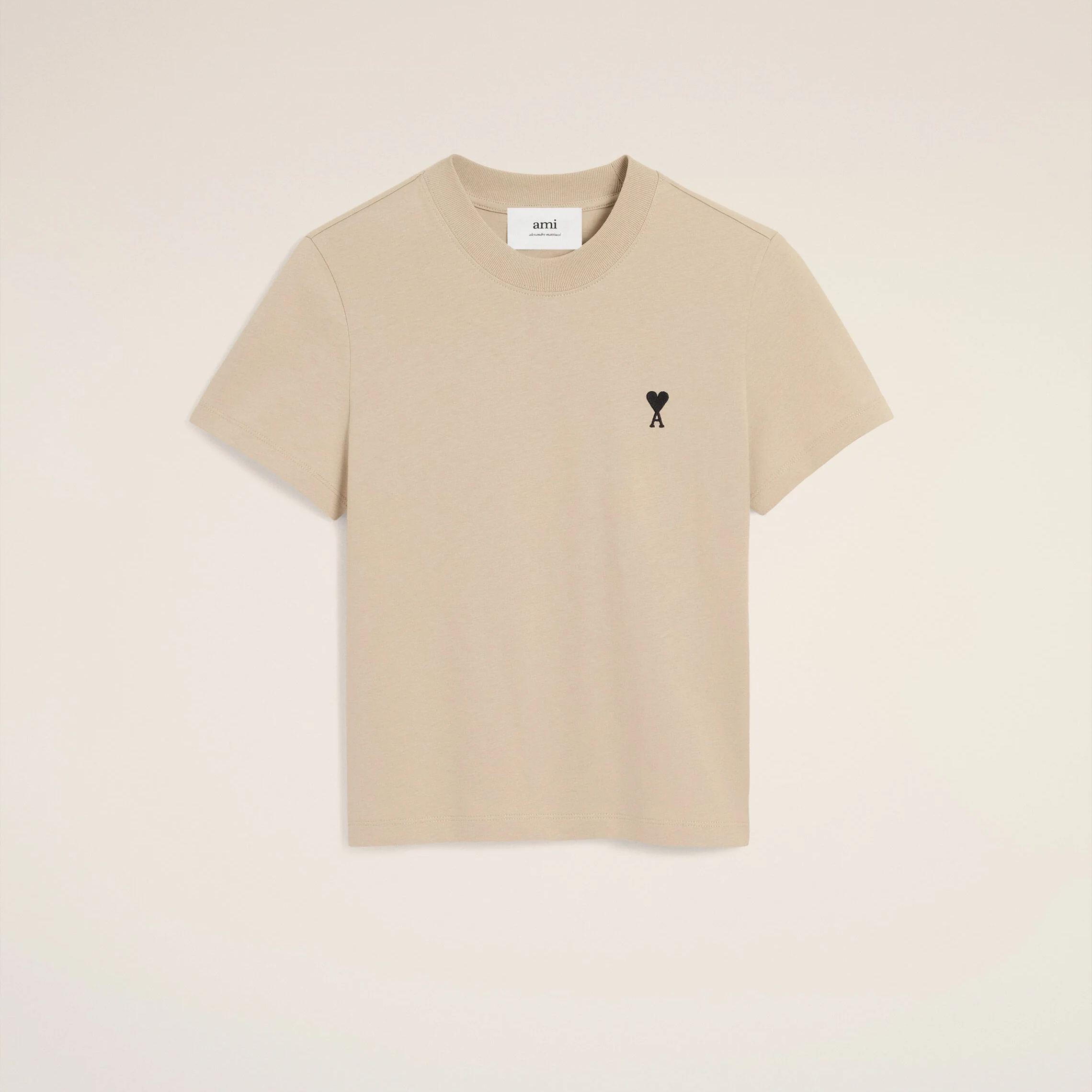 ベージュ コットン Ami de Coeur クロップド Tシャツ