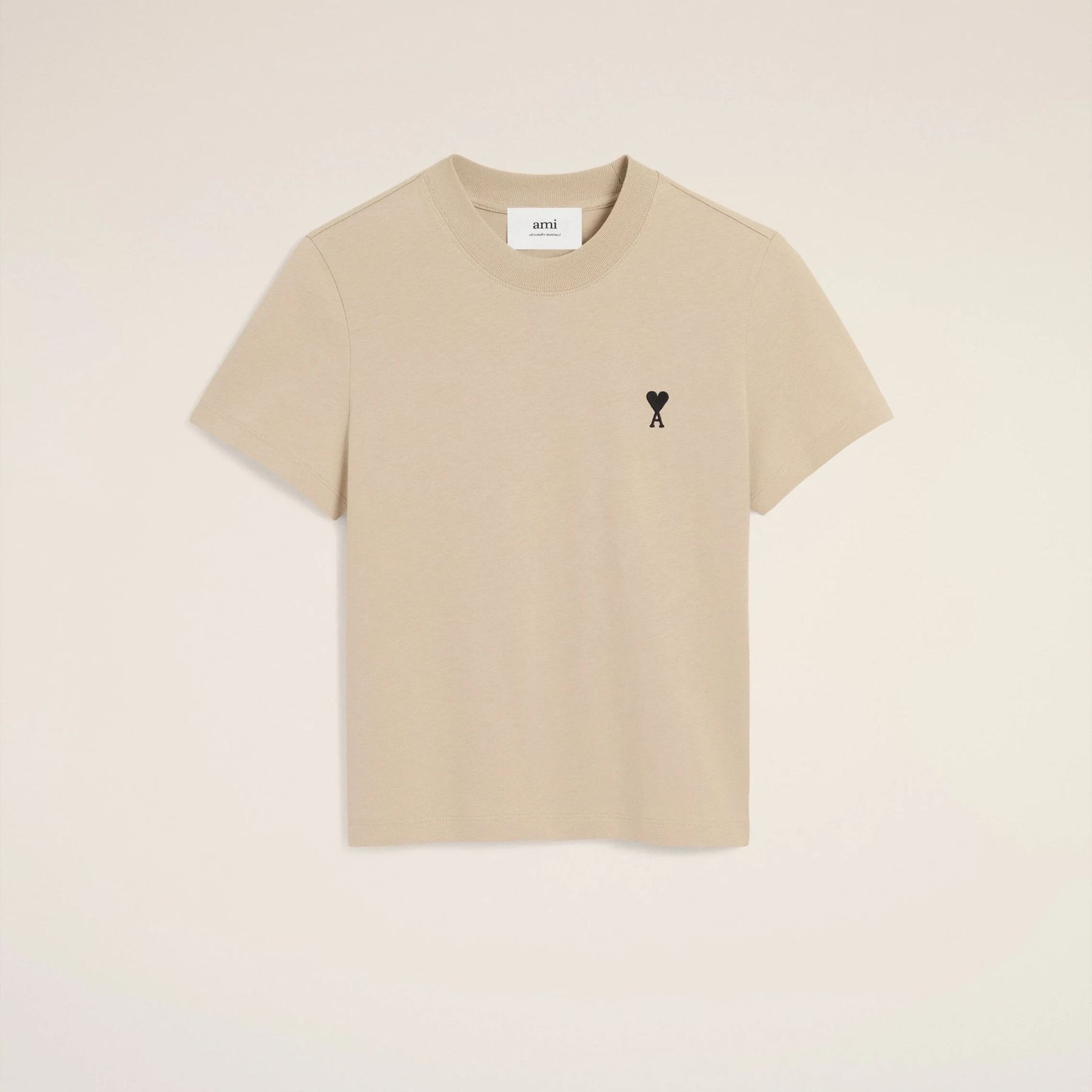 ベージュ コットン Ami de Coeur クロップド Tシャツ