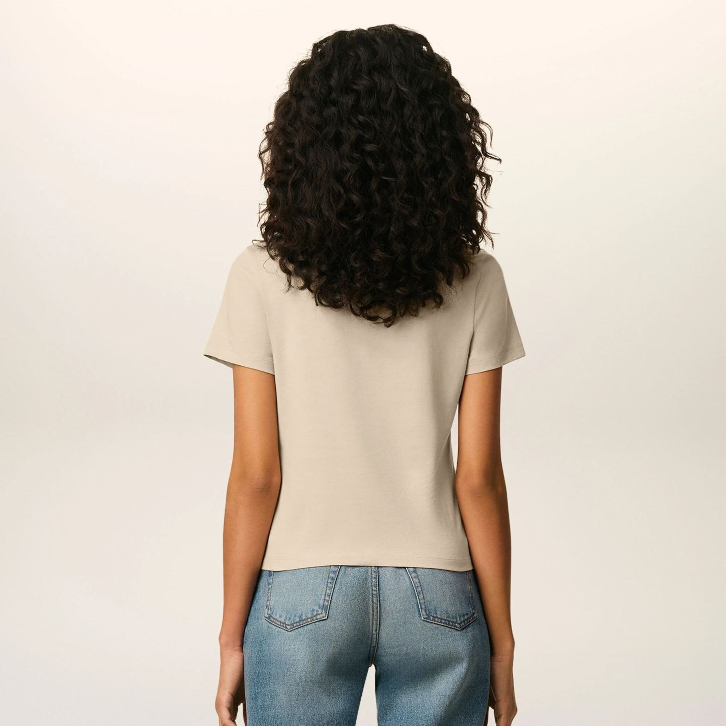 ベージュ コットン Ami de Coeur クロップド Tシャツ