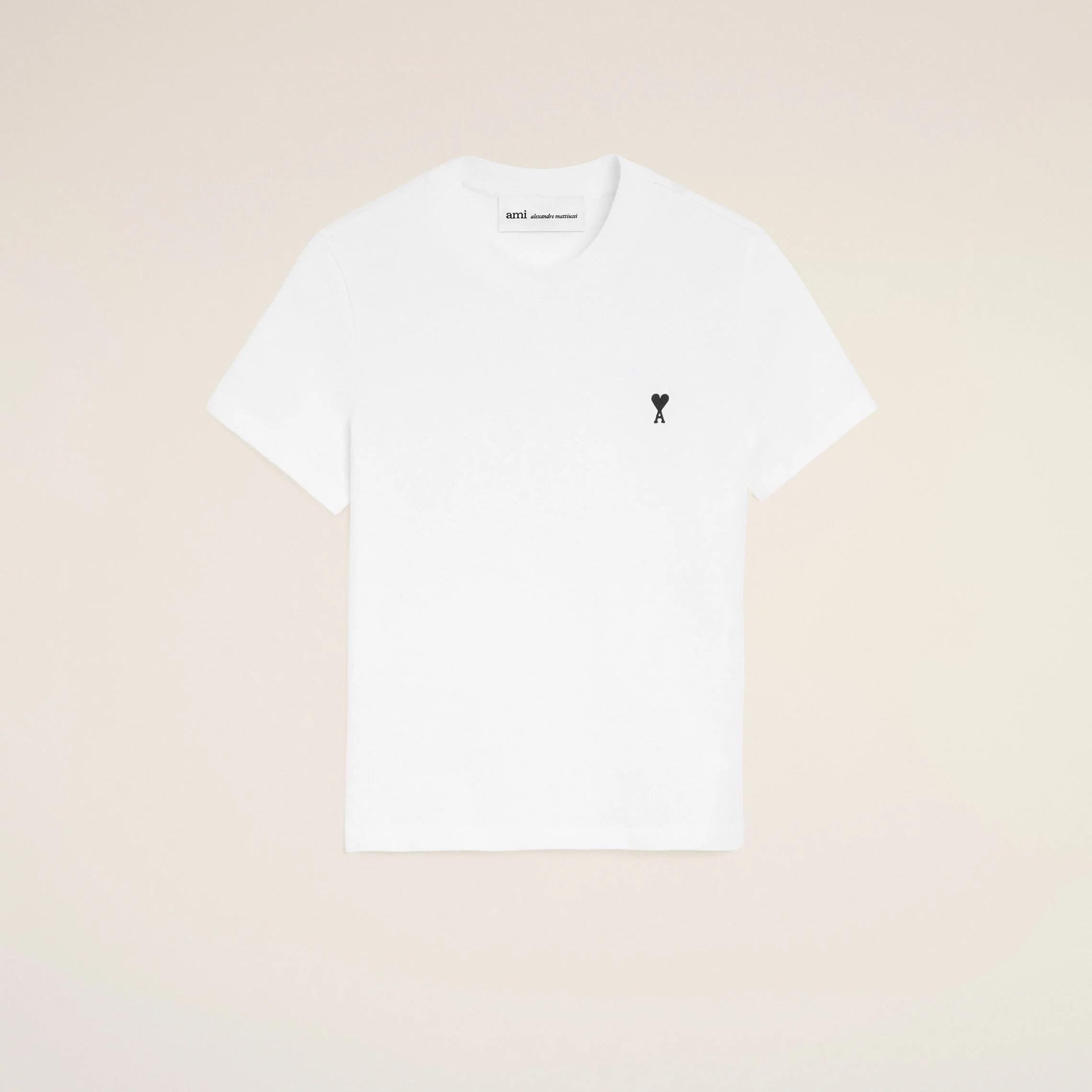 ホワイト コットン Ami De Coeur クロップド Tシャツ