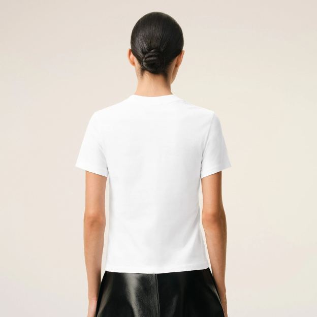 ホワイト コットン Ami De Coeur クロップド Tシャツ