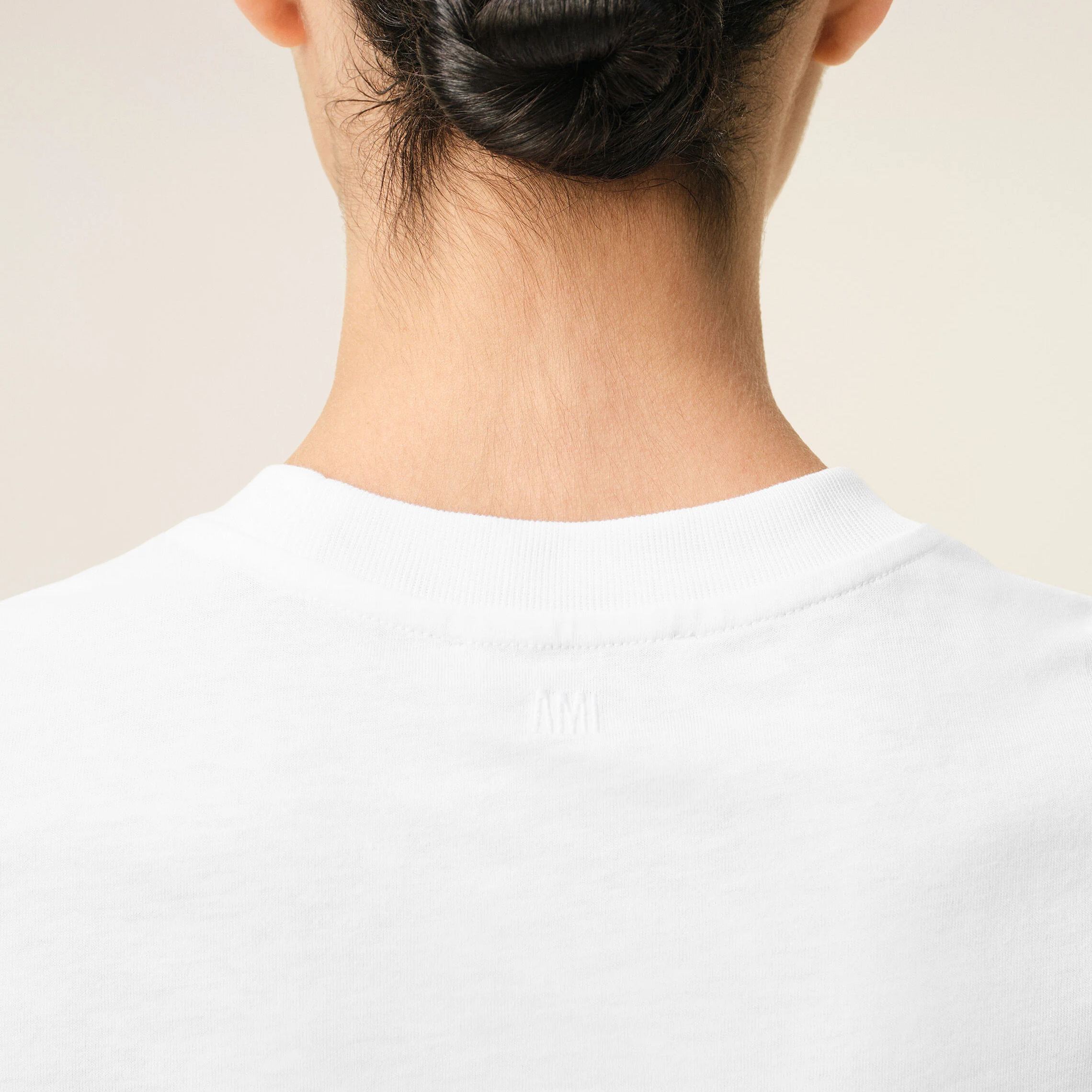 ホワイト コットン Ami De Coeur クロップド Tシャツ