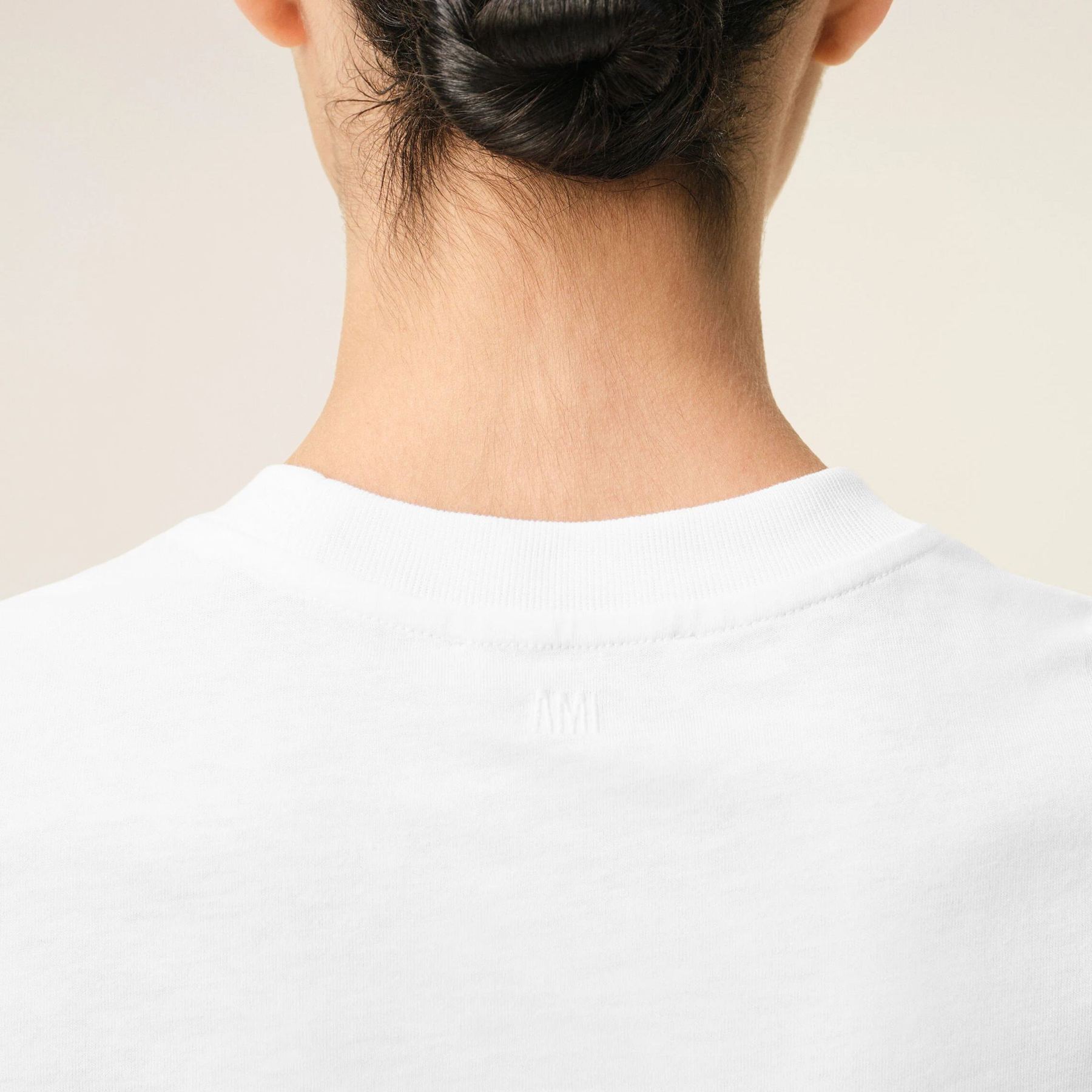 ホワイト コットン Ami De Coeur クロップド Tシャツ