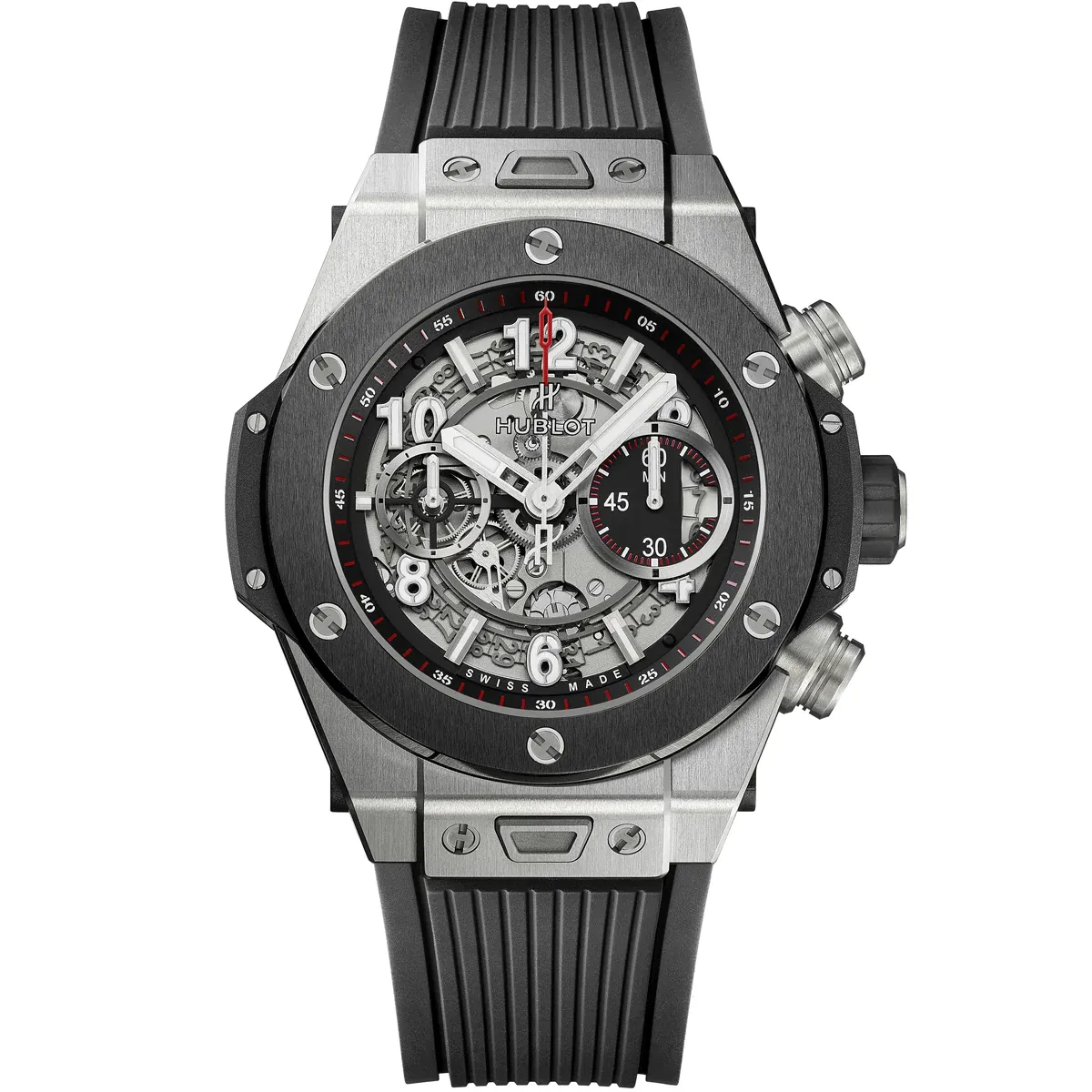  HUBLOT ウブロ ビッグ・バン ウニコ チタニウム クロノグラフ メンズ 411.NM.1170.RX