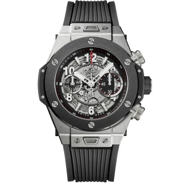  HUBLOT ウブロ ビッグ・バン ウニコ チタニウム クロノグラフ メンズ 411.NM.1170.RX