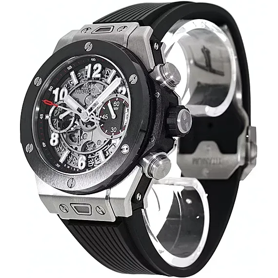  HUBLOT ウブロ ビッグ・バン ウニコ チタニウム クロノグラフ メンズ 411.NM.1170.RX