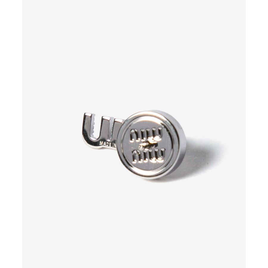 ミュウミュウ MIU MIU クリスタル付 メタル ピアス【ライトグレー/クリスタル 】【送料無料】