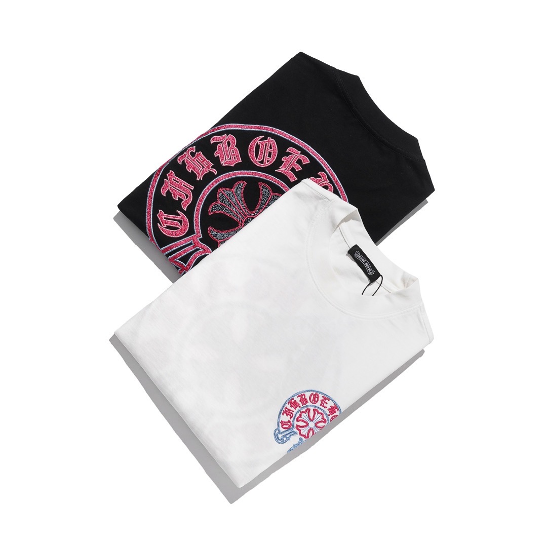 クロムハーツChrome Hearts Tシャツ黒&白 H0147　　-JAPAN DUTY FREE
