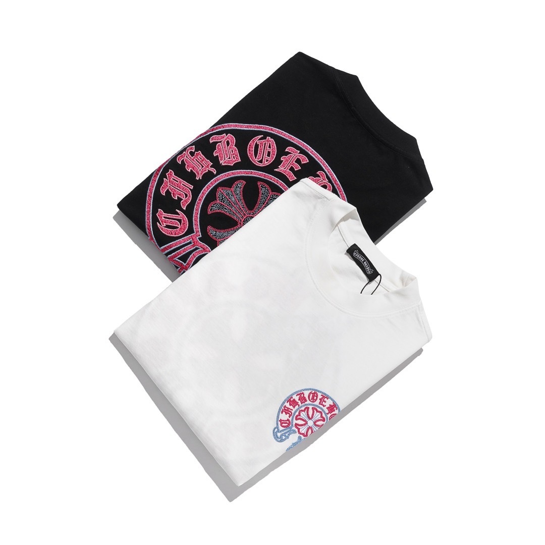 クロムハーツChrome Hearts Tシャツ黒&白 H0147　　-JAPAN DUTY FREE