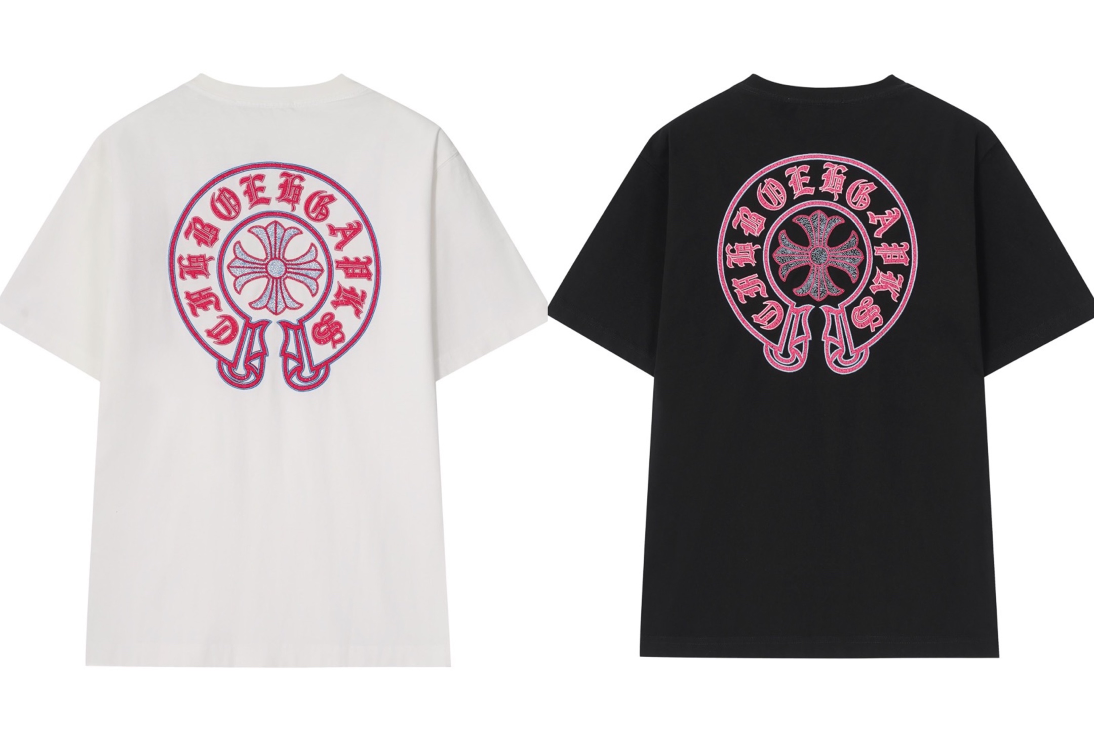 クロムハーツChrome Hearts Tシャツ黒&白 H0147　　-JAPAN DUTY FREE