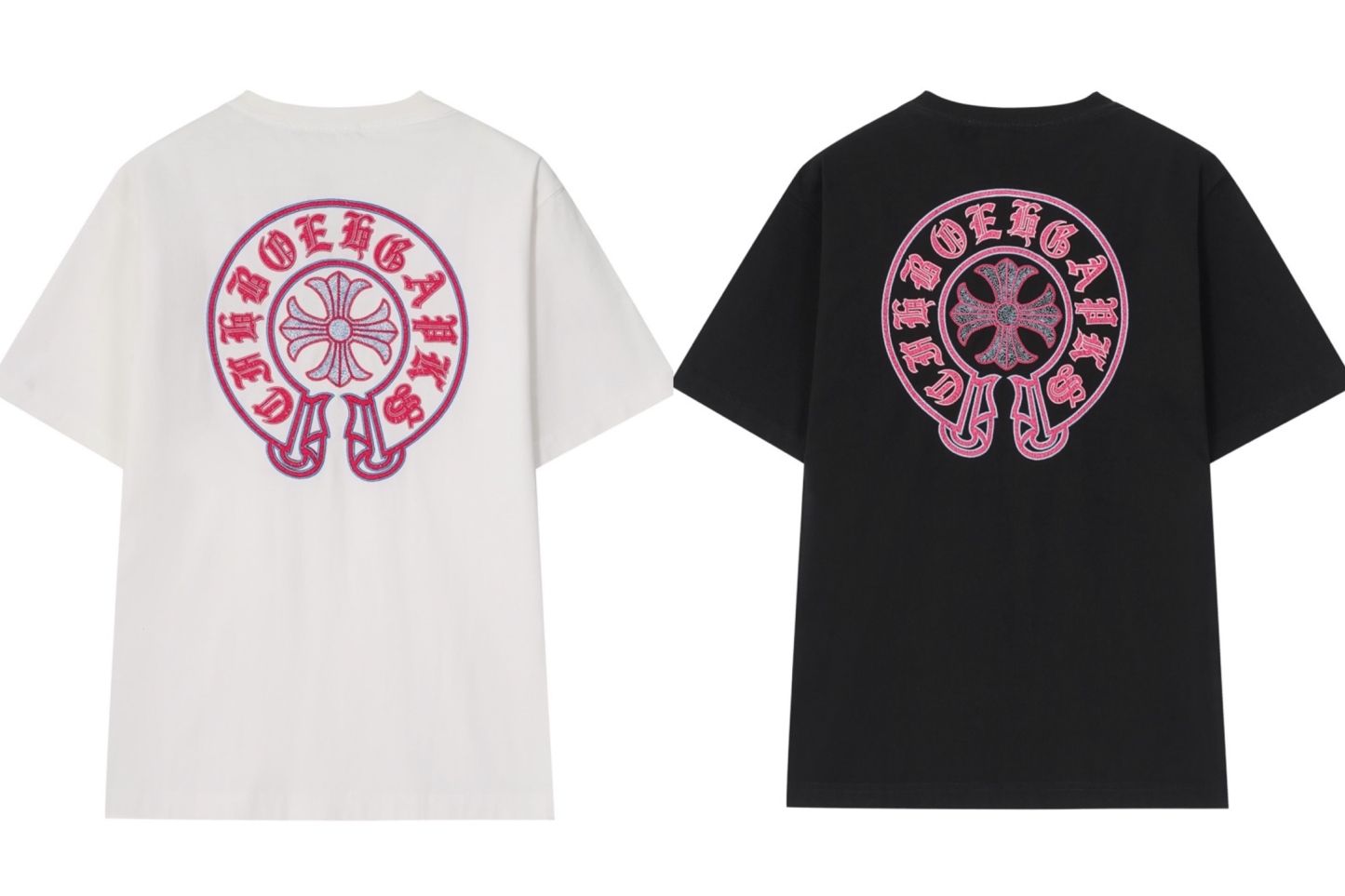 クロムハーツChrome Hearts Tシャツ黒&白 H0147　　-JAPAN DUTY FREE