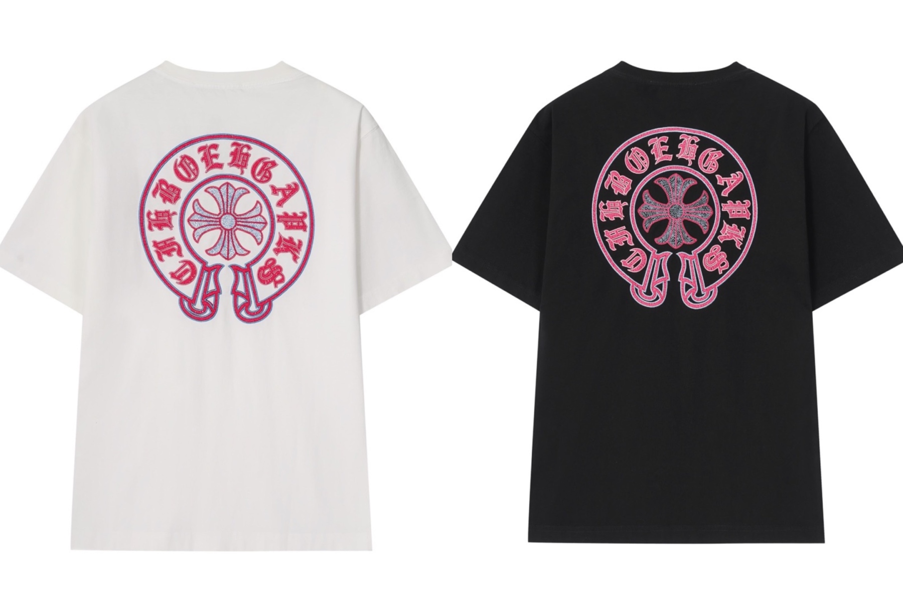 クロムハーツChrome Hearts Tシャツ黒&白 H0147　　-JAPAN DUTY FREE