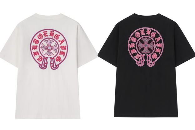 クロムハーツChrome Hearts Tシャツ黒&白 H0147　　-JAPAN DUTY FREE