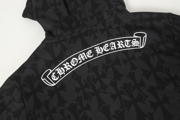 CHROME HEARTSクロムハーツ セメタリープリントジップパーカーblack