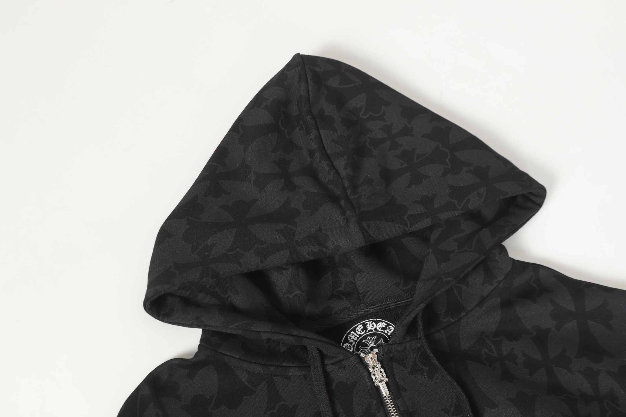 CHROME HEARTSクロムハーツ セメタリープリントジップパーカーblack