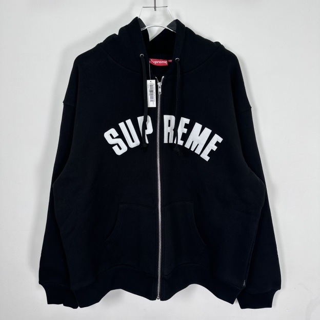 Supreme シュプリーム AW Collegiate Applique Zip Up Hooded Sweatshirt　カレッジエイト アップリケ ジップアップ フードパーカー ブラック