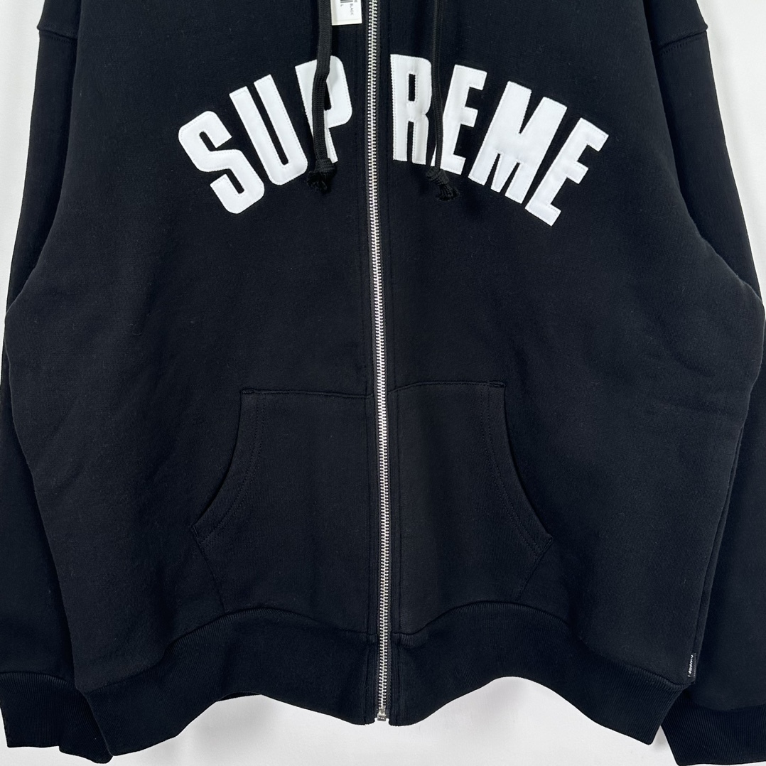Supreme シュプリーム AW Collegiate Applique Zip Up Hooded Sweatshirt　カレッジエイト アップリケ ジップアップ フードパーカー ブラック
