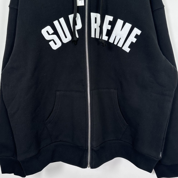 Supreme シュプリーム AW Collegiate Applique Zip Up Hooded Sweatshirt　カレッジエイト アップリケ ジップアップ フードパーカー ブラック