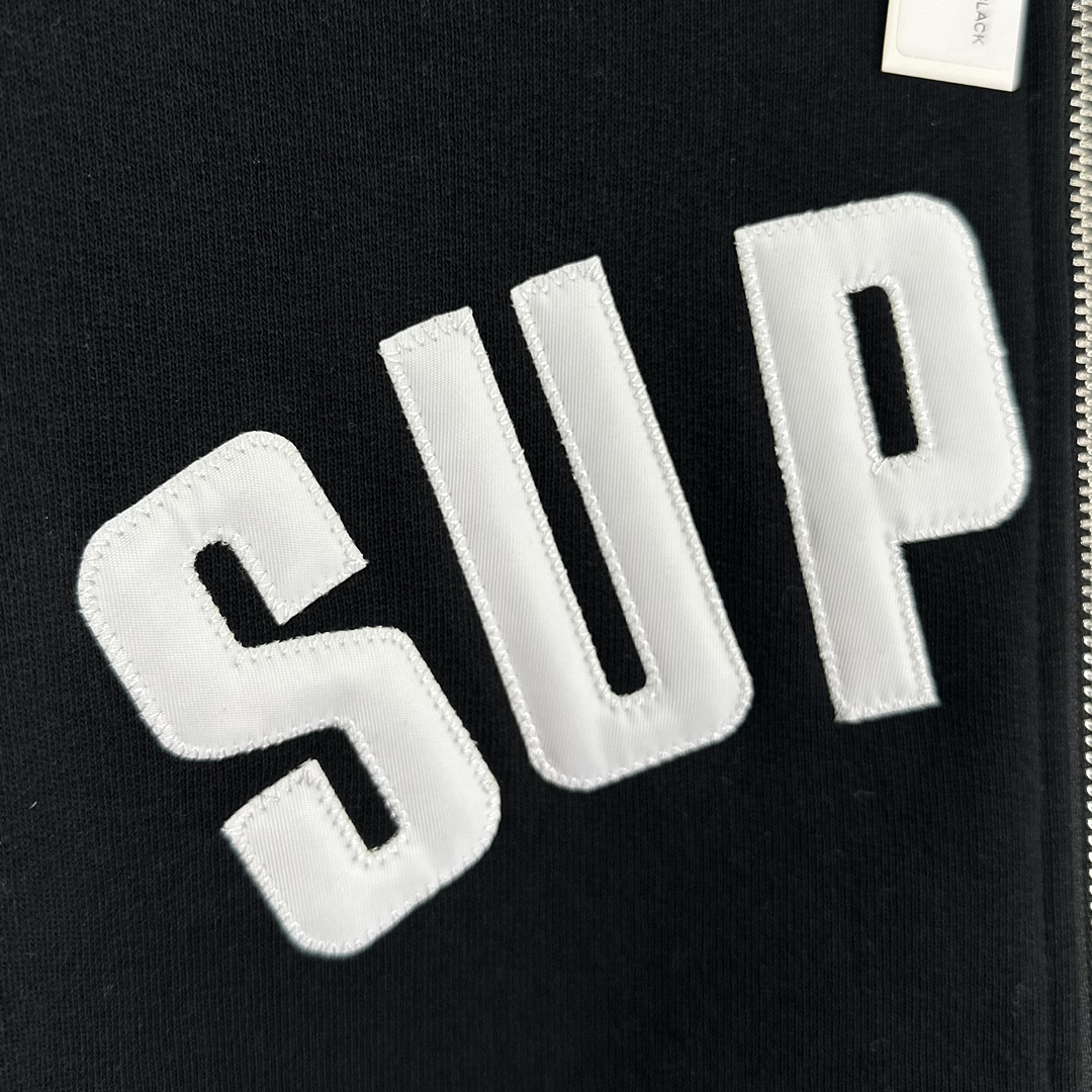 Supreme シュプリーム AW Collegiate Applique Zip Up Hooded Sweatshirt　カレッジエイト アップリケ ジップアップ フードパーカー ブラック