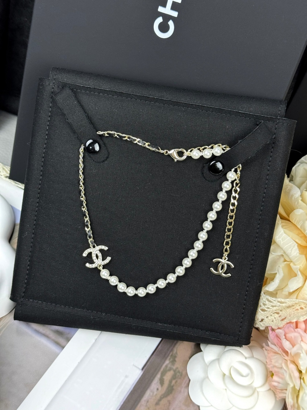 《ブラック×パールのカッコよさ★》CHANEL　ネックレス
