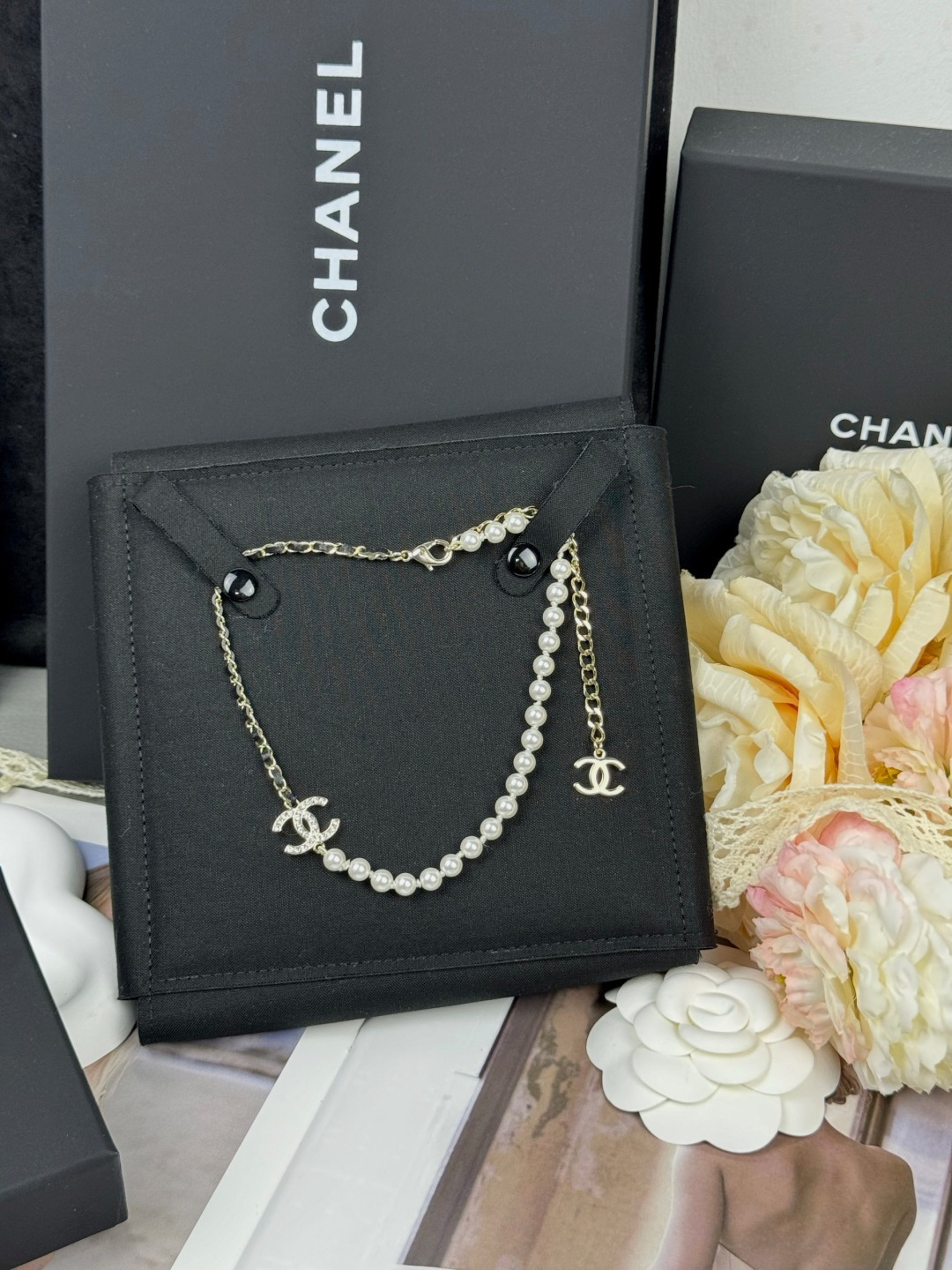 《ブラック×パールのカッコよさ★》CHANEL　ネックレス