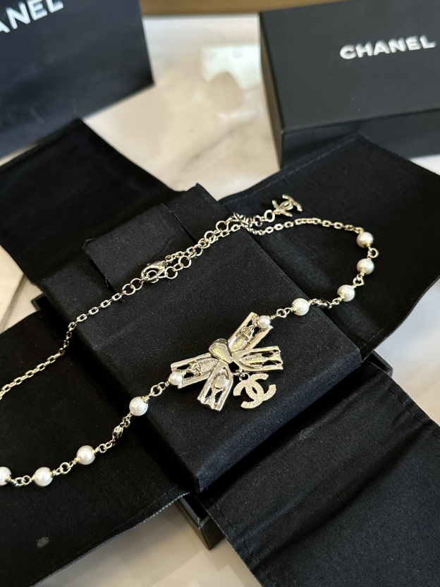 シャネル パール リボン ペンダント ネックレス