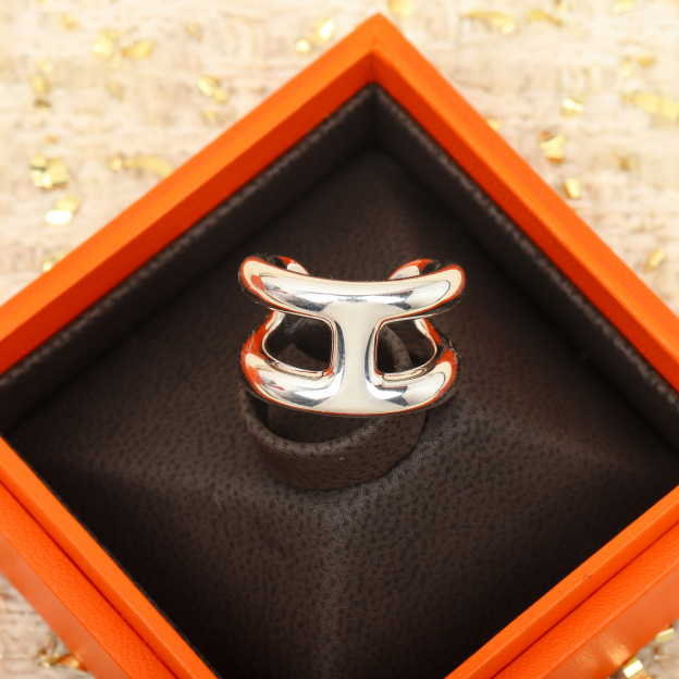 【HERMES】エルメス　オスモズ　Osmose small Ring　シルバー