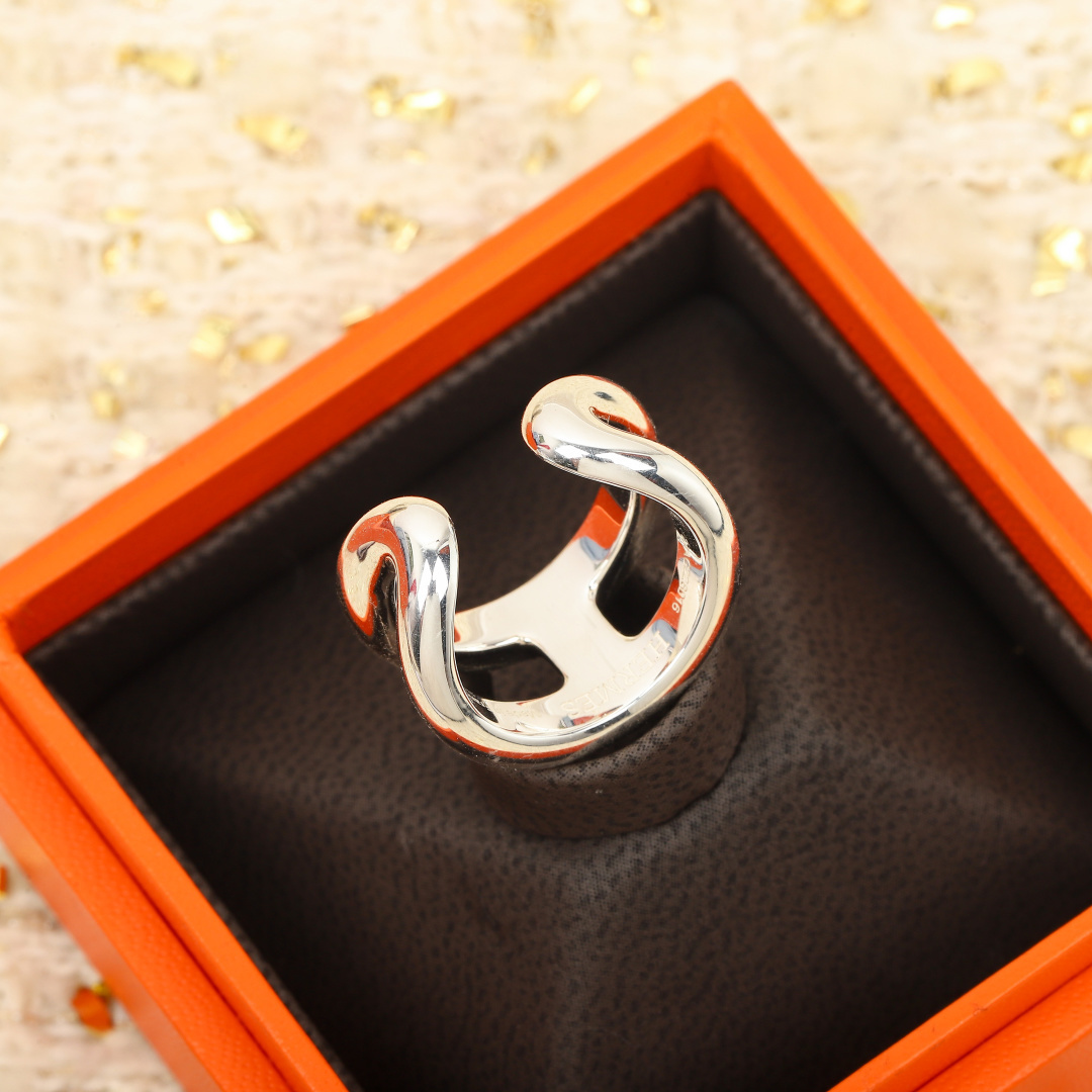 【HERMES】エルメス　オスモズ　Osmose small Ring　シルバー