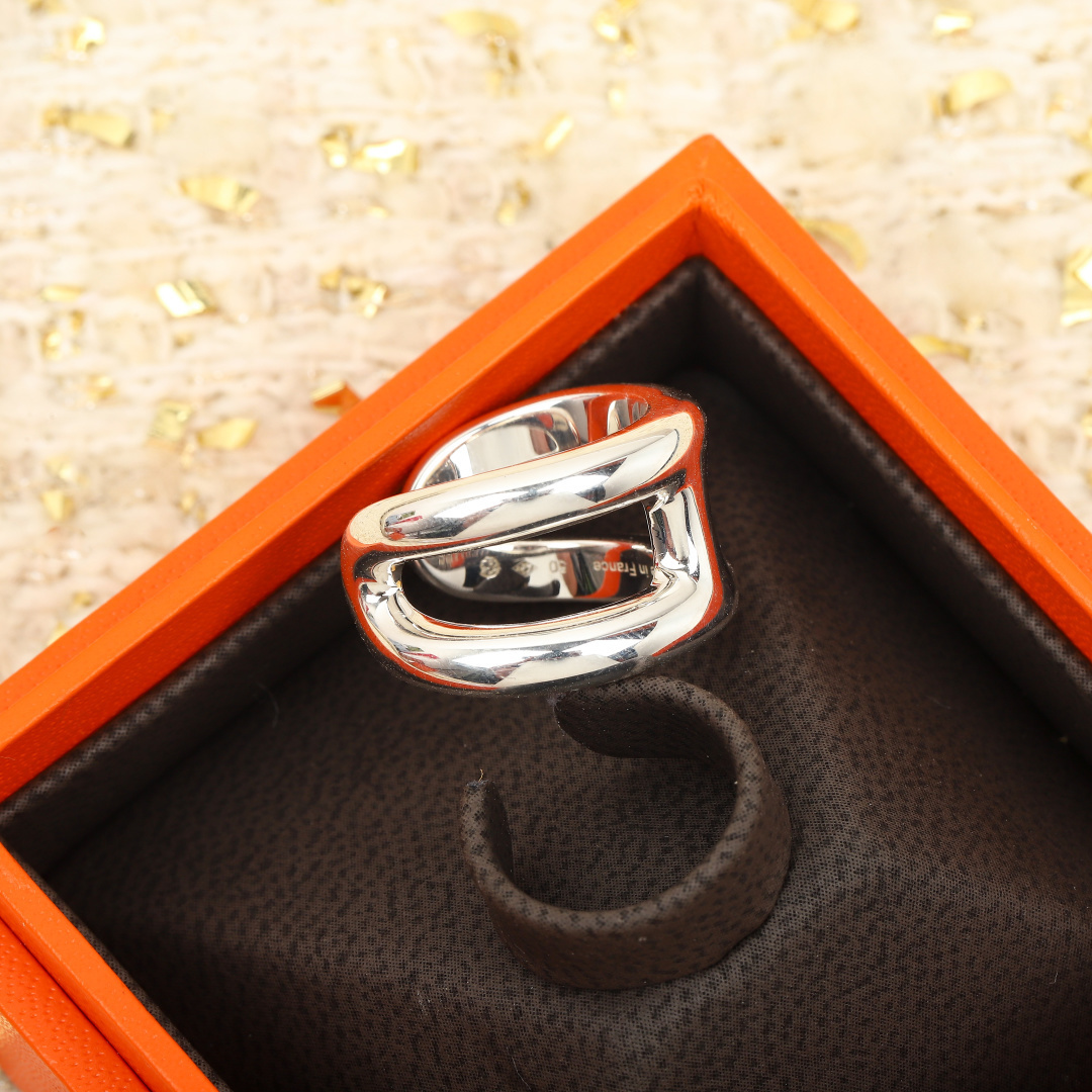 【HERMES】エルメス　オスモズ　Osmose small Ring　シルバー